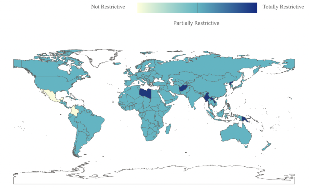 Mapa de niveles de restricción por países a Octubre 2021 - Que países aceptan viajeros con Sputnik V