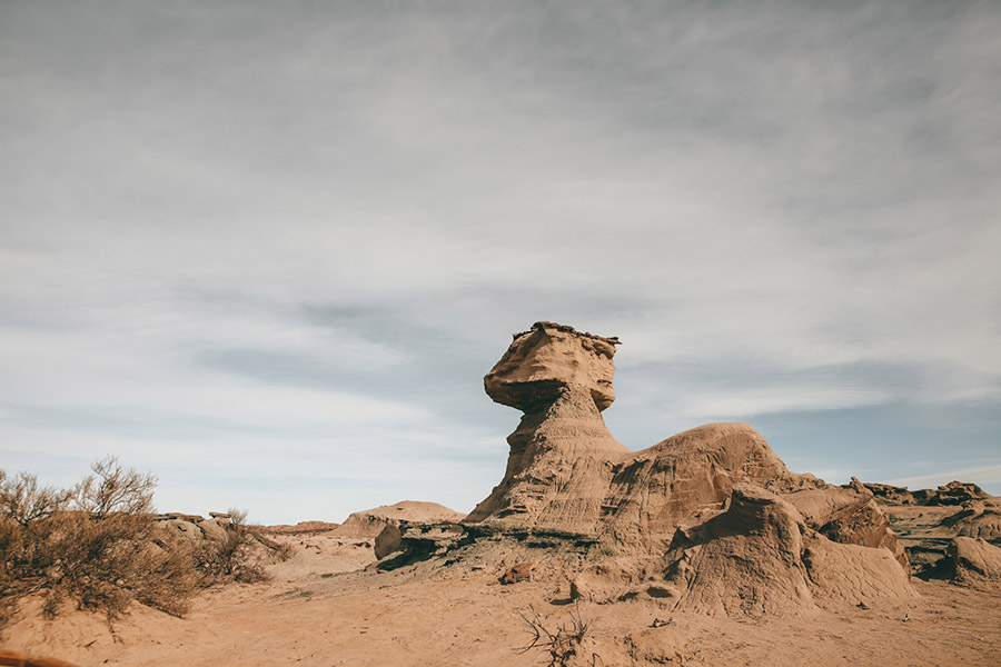Formación rocosa conocida como "La Esfinge", segunda estación de Ischigualasto